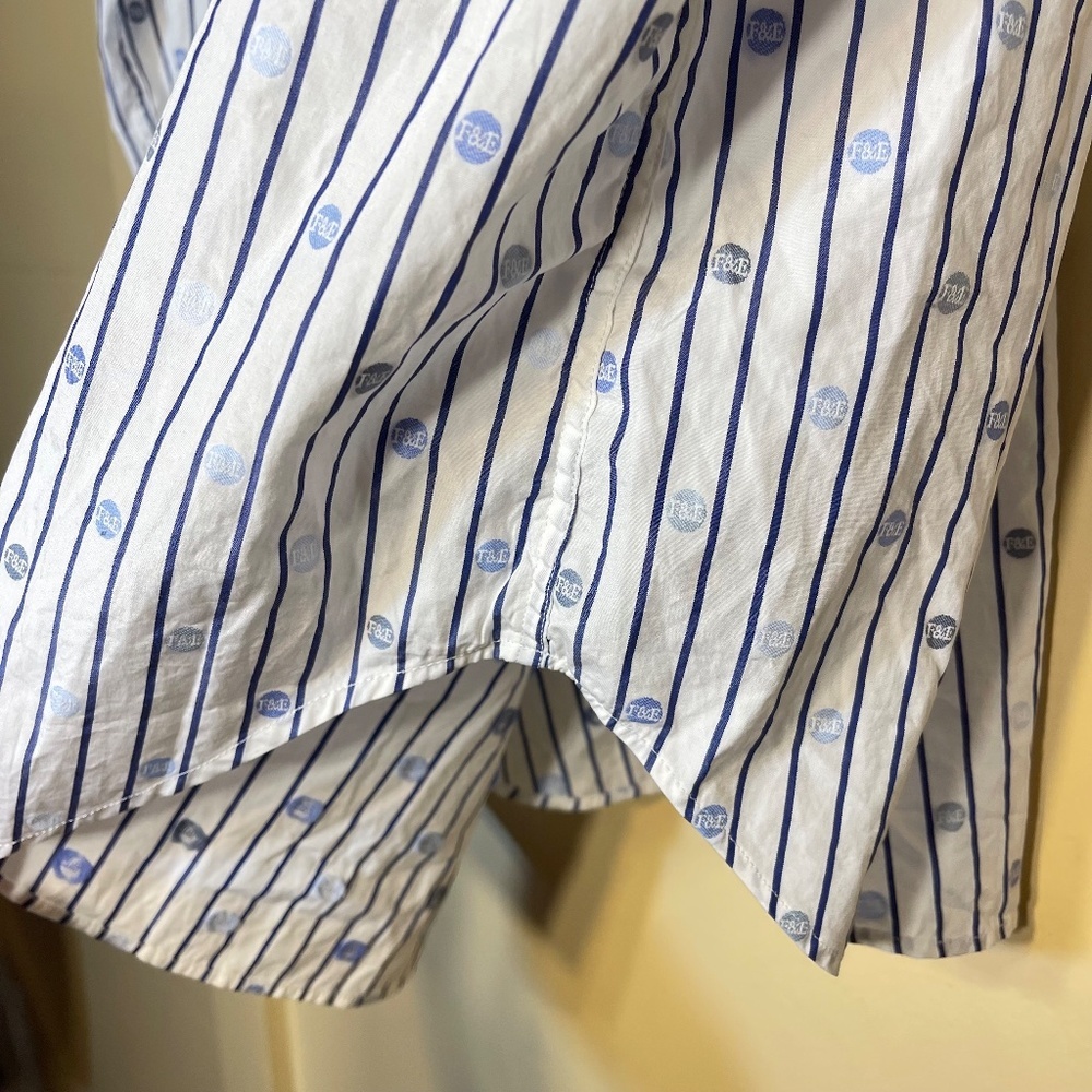 Frank & Eileen Blue and White Logo Striped Shirt - Picture 8 of 16